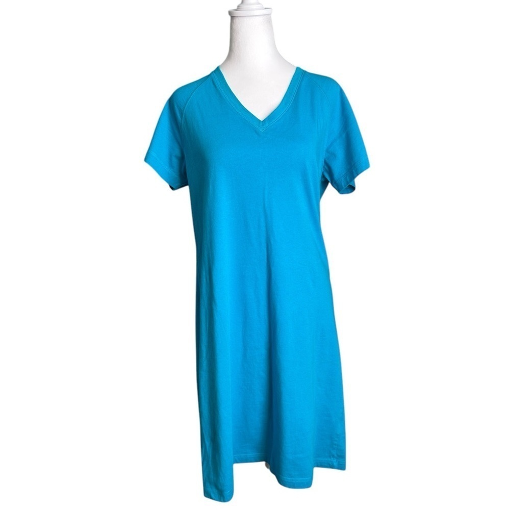 Cotton Ginny V-neck Blue Shirt Dress Size M